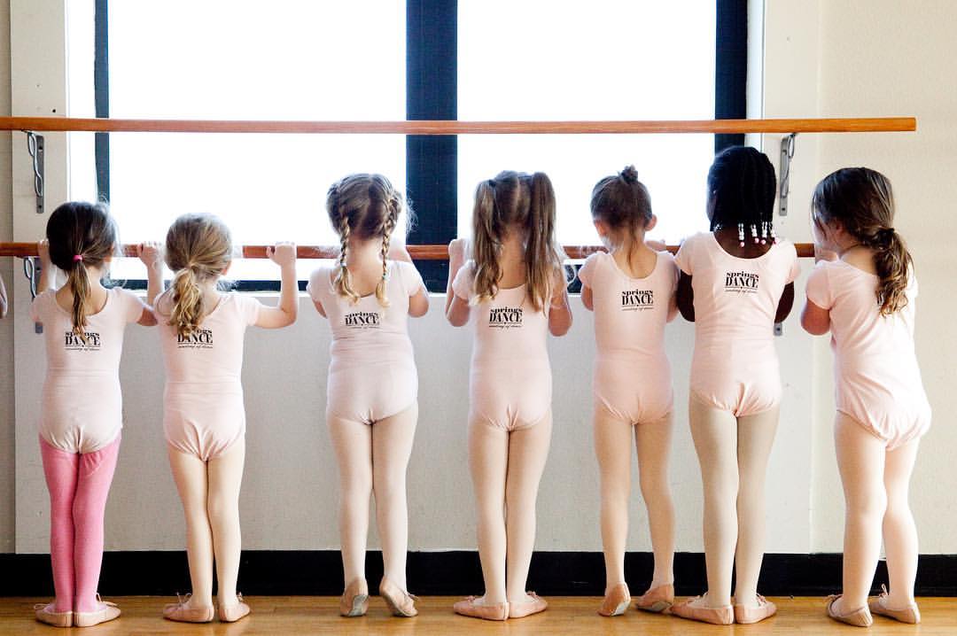 pre-school dancers learning patience at the barre